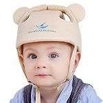 Ocanoiy Baby Infant Toddler Helmet Toddler Cap Cushion Children Adjustable Helmet Hat Harnesses Cap Kid Child for Crawling Walking Playing (Beige)