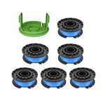 THTEN 29252 29092 Weed Eater Spools Replacement for Greenworks 21302 21332 21342 20V 24V 40V 16ft 0.065”Single Line String Trimmer with 3411546A-6 Cap Covers Parts Auto-Feed String Edger 6+1