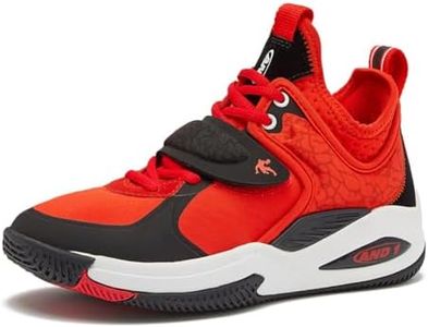 AND1 Gamma 4.0 SS Boys & Girls Basketball Shoes, Kids Youth Cool Basketball Sneakers with Strap, Size Little Kid 11 to Big Kid 7 Shoes for Boys, Red, 2 Little Kid