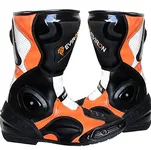 Motorbike Black Orange Protective Boots (UK-10 / Euro 44)