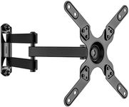 WALI TV Wall Mount Bracket Articulating Full Motion Detachable Arm for Most 13 to 42 inch LED, LCD Flat Screen Display, up to 44 lbs (1342LM), Black