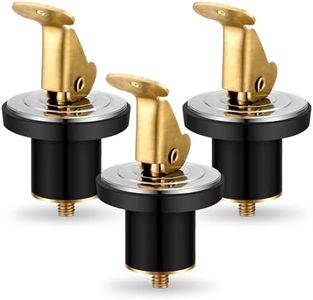 MorningRo 3 Pcs 1/2 Inch Baitwell Drain Plug Brass and Stainless Steel Snap Lock Boat Drain Plug Rubber for Boat Yacht Kayak Marine Livewells Baitwells