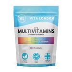 Multivitamin Tablets for Men & Women | 22 Essential Active Multi Vitamins & Minerals | 12 Month Supply (Tablet, not Powder or Capsule) | Food Supplement Made in UK, Vegan