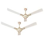 ACTIVA 1200 MM HIGH Speed 390 RPM BEE Approved Anti DUST Coating Pure Copper Corolla Ceiling Fan Come With 2 Year Warranty Pack of 2 (Ivory)