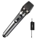 JYX Wireless Microphone, Dynamic Handheld Microphone with Receiver and Anti-Slip Ring for Karaoke, 80ft Transmission Distance, Rechargeable Mic System for Karaoke, Meeting, Compere, Party