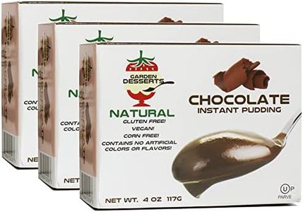 Instant Chocolate Pudding Mix - All Natural Chocolate Pudding Mix by Garden Desserts | Quick Vegan Dessert, Gluten Free, Kosher 4 Oz (Chocolate, 3 Pack)