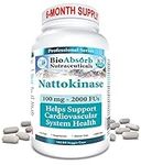 Nattokinase Supplement. Non-GMO Natto Extract Enzyme. 100 mg, 2000 FUs. 180 Veggie Caps (180-day supply)