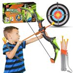 Veopoko Outdoor Toys for 5-9 Year Old, Bow and Arrow Set Kids Toy Age 3-12 Boy Gifts Age 4-9 Year Old Boys Toys Age 6 7 8 Girl Gifts for 5-10 Year Old Boys Archery Set Kid Garden Toy Age 6-9, Green