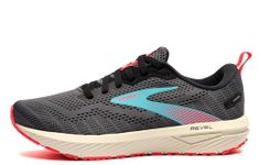 Brooks Women’s Revel 6 Neutral Running Shoe, Black Ebony Bluefish, 7