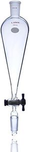 Laboy Glass Conical Separatory Funnel 250mL with Two 24/40 Joints & 4mm PTFE Stopcock Pear Shape