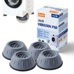 Zerfa® Anti Vibration Pads for Washing Machine with Suction Cup, Fridge Washer Dryer Support Feet Pads Leveling Anti Walk Pads Shock Absorber Noise Cancelling Furniture Lifting Base (4 Pcs, Big Size)