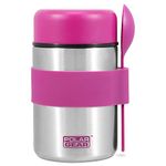 Polar Gear Insulated Food Flasks For Hot Food – Triple Layer Stainless Steel Hot Food Flask With Spoon – Keep Meals & Drinks Hot for 6 Hours & Cold for 6 Hours – Soup Flask For Work, School - Pink