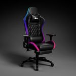 Green Soul Ghost RGB Ergonomic Gaming Chair | Premium PU Leather Upholstery with Diamond Stitching | 4D Armrest, Integrated Footrest, Sturdy Metal Base | 180° Recline (Black) | Installation Provided