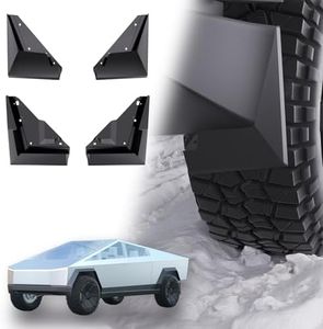 Cybertruck-Specific Mud Splash Guard - for Tesla Cybertruck General Tire Mudguard of Tool-Less Accessories - Plastics 4PCS - Front H13.78×10.63 - Rear H14.96×W11.81 Inch