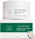 Hey Honey Walk The Walk Propolis Foot & Cracked Heel Cream For Extremely Dry Feet & Cracked Heels | Callus Remover for Feet, Lasting Effect Up To 72 Hours | Infused with Honey and Urea | 5 Oz