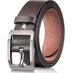 OVEYNERSIN Men Belt - 100% Genuine Leather casual Dress Belts Big Metal Buckle Adjustable Size designer Fashion Gifts, Brown, waist size 41''-47''(104-120cm)