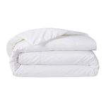 SATEEN BEDDING STORE 100% Egyptian Cotton, 600 Threads Counts-1 Piece Zipper Closure Duvet Cover/Rajai Cover/Blanket Cover Silky & Breatheable-White Solid, Double Size.