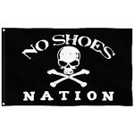 SOULBUTY No-Shoes-Nation Flag, Black/White, 12x18 inches, Double-Sided, Polyester, for Camping