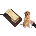Mythrojan Brass and Steel Pet Training Clicker Puppy Dog Training Cricket Clicker U.S. Engraved WII Military Gear Metal Clicker (Brass with Leather Gripper (Pack of 1))
