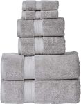 SENSES by Riba 804 GSM 6 Piece Towels Set All Cotton, Premium Hotel & Spa Quality, Highly Absorbent (2 Bath Towels, 2 Hand Towel, 2 Wash Cloth) - Grey