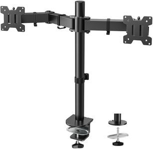 HUANUO Dual Monitor Stand for 27 24 32 22 14 25 inches Screen, Monitor Mount Easy Adjustable, Monitor Arm Desk Mount with Tilt, Swivel, Rotation, VESA 75 100 mm, Max Load 8 kg