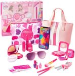 Make it Up, 20 Piece- Glamour Girl 2 in 1 Realistic Pretend Makeup Set + Purse & Toy Set (Not Real Makeup) [Toy]