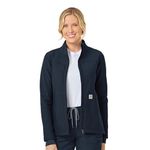 Carhartt Women's Rugged Flex Modern Fit Fluid Resistant Bonded Fleece Jacket, Navy, Large