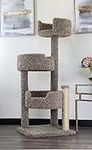 New Cat Condos Real Wood and Carpeted Cat Tree, Speckled