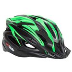 Schrodinger15 60003 Adjustable Adult Bicycle/Cycle Helmet (Matte Green, Black, 58-63cm, Medium)