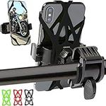 Mongoora Bike & Motorcycle Phone Mount - GPS Cell Phone Holder for Bicycle Handlebar - Easy to Install Bike Accessories Fits iPhone, Galaxy, Android - Stocking Stuffers - 3 Bands (Black, Red, Green)