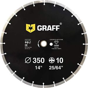 14 Inch Diamond Blade — Diamond Cutting Wheel for Cutting Stone, Marble, Granite, Brick, Masonry, Paving Flag, Concrete — Diamond Saw Blades Segment Height 0.394” (10 mm) — GRAFF