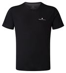 Ronhill Men's Core S/S Tee T Shirt, Black/Bright White, L UK