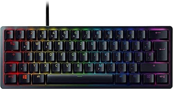 Razer Huntsman Mini (Purple Switch) - Compact 60% Gaming Keyboard (Clicking Optical-Mechanical Switches, Doubleshot PBT Keycaps, Removable USB-C Cable) QWERTZ DE Layout | Black
