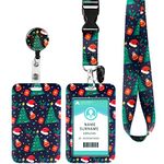 ID Badge Holder with Lanyard Christmas Decoration, Retractable Badge Holders Reels with Lanyards Adjustable, for Women Kids Teacher Nurses Doctor Student