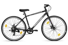 Ninety one Storm Shadow 700C Hybrid Multi Speed Cycle in 7 Speed Shimano Gears with Extra Slim Tyres in Carbon Alloy Frame for Age Group 13+