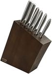 Global Kyoto 7-Piece Japanese Knife Block Set, Made in Japan, Stained Ash Block