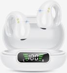 gfmd Wireless Earbuds Bluetooth V5.3 Open Ear Clip on Earbuds Headphones, Sport Earphones Built-in Mic with Ear Hooks Long Playtime Ear Buds LED Display Charging Case, Waterproof for Running Fitness