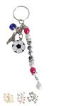 Handmade Unisex Women/Girls Men/Boy Football Boot Soccer Keyring with Football Colours and Personalisation