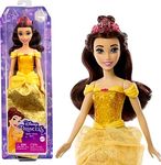 Mattel Disney Princess Dolls, Belle Posable Fashion Doll with Sparkling Clothing and Accessories, Disney Movie Toys, HLW11