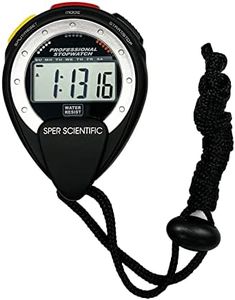 Sper Scientific Large Display Water Resistant Stopwatch 810035A - Digital Stopwatch with Oversized Display, 1/100-Second Accuracy Split & Water-Resistant Design for Sports, Training & More