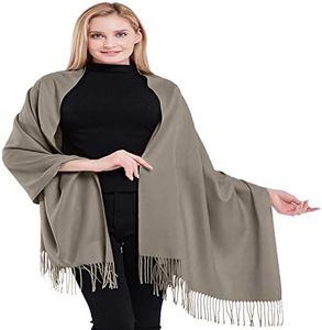 CJ Apparel Light French Beige 100% Cashmere Shawl Pashmina Scarf Wrap Stole Head Wrap Hand Made in Nepal NEW, Light Beige, One Size