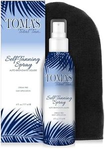 Toma's Total Tan Liquid Spray Instant Sunless Tanner - Whole Body Natural Looking Golden Bronze - Non-Sticky Streak-Free Application Color Guide - Paraben-Free, Tropical Scent - 6 oz