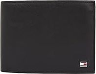 Tommy Hilfiger Men Eton Wallet with Coin Compartment, Black (Black), One Size