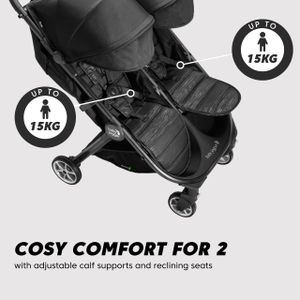Baby Jogger City Tour 2 Double Pushchair – Lightweight Twin Stroller