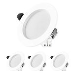 FTL Led Downlights Ceiling, IP44 Recessed Ceiling Lights, Warm White 3000K, 7W (50W Equivalent), 450LM, LED Spotlights for Bathroom, Kitchen, Living Room 4-Pack