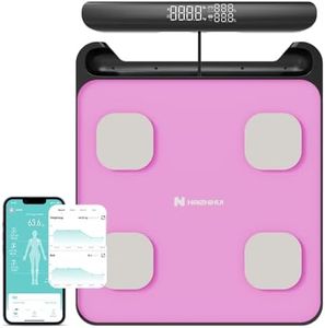 Fitdays Smart Body Fat Scale | Advanced 8-Electrode Technology for BMI/20+ Body Metrics | Full-Color LED & High Precision | Bathroom Weight Scale for Fitness/Weight Loss | FG2202WB Pink