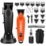 KEMEI Hair Clippers for Men, Professional Clipper and Trimmer Set, Cordless Zero Gap Trimmers for Men with LED Display, 11 Guide Combs
