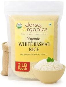 Darsa Organics White Basmati Rice (2lb) - USDA Organic Long Grain White Rice from India - Premium Aromatic & Fluffy Grains for Biryani & Pilaf - Non-GMO, Kosher, Vegan & Chemical-Free (Resealable Bag)