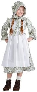 Dress Up America Pioneer Costume for Girls - Colonial Prairie Dress for Kids - Revolutionary Costume Set