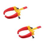 Robustt Wheel Lock | Red & Yellow | Anti-Theft Painted Tyre Lock with 3 Keys | Pack of 2 | Cold Rolled MS Steel Adjustable Heavy Duty | Wheel Lock for Car